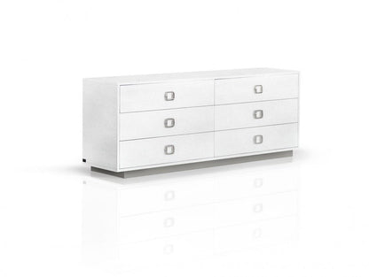 63" White Solid And Manufactured Wood Six Drawer Dresser HomeRoots