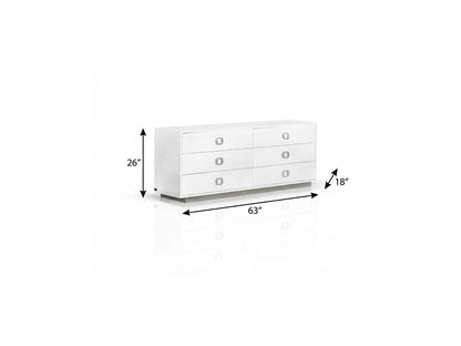 63" White Solid And Manufactured Wood Six Drawer Dresser HomeRoots
