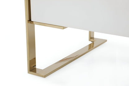 60" Gold and White Solid and Manufactured Wood Six Drawer Double Dresser HomeRoots