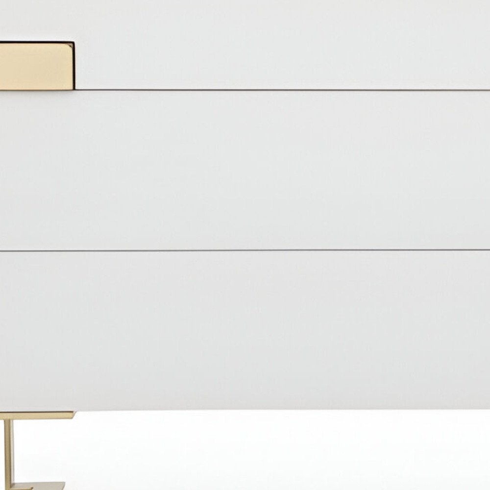 60" Gold And White Wood Six Drawer Double Dresser — view 6