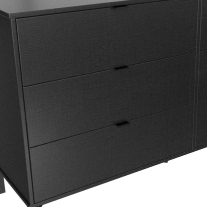 59" Black Charcoal Six Drawer Double Dresser