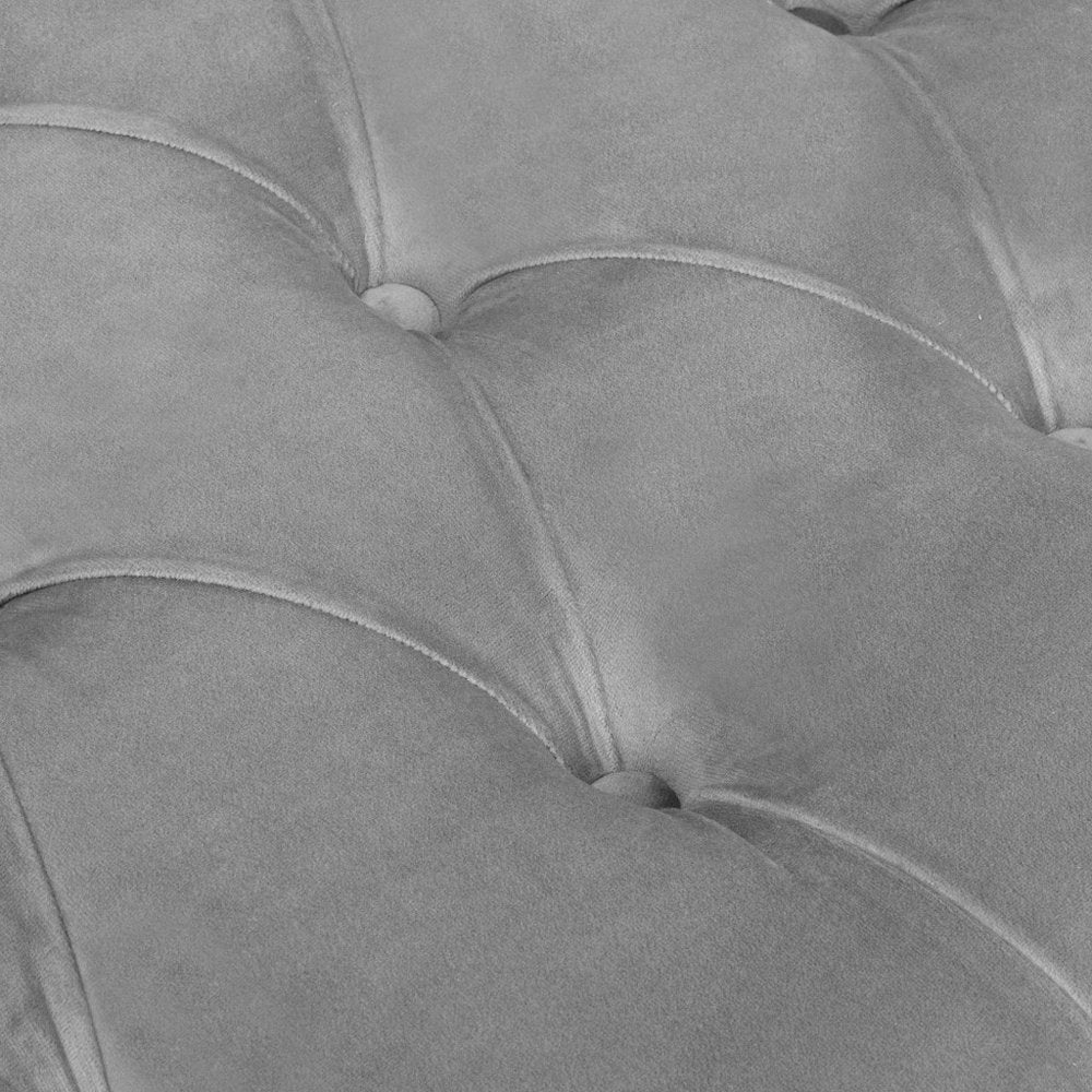 45" Gray Upholstered Velvet Bench HomeRoots