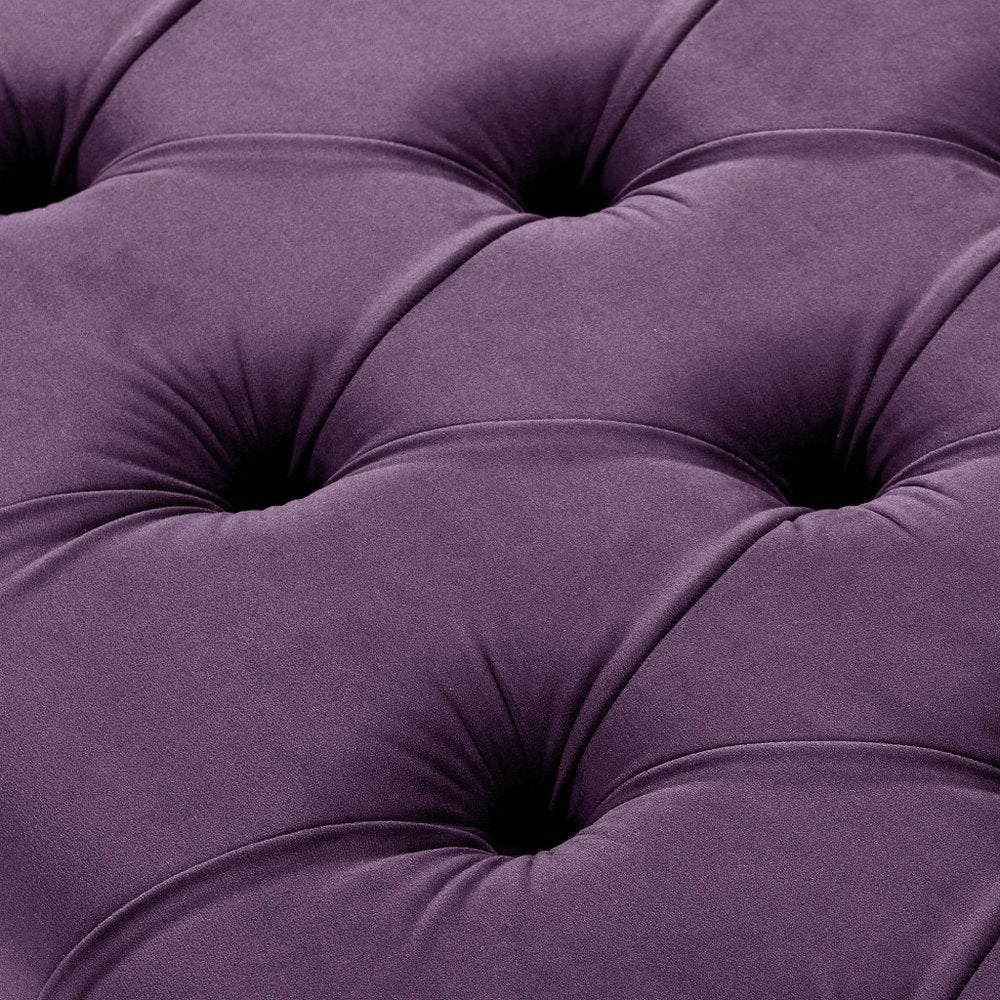 45" Gray Upholstered Velvet Bench HomeRoots