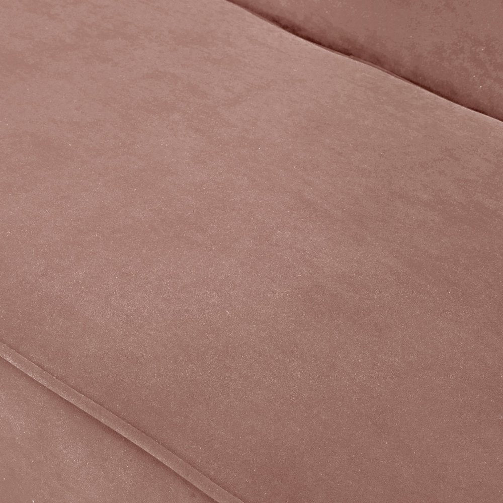 45" Blush And Brown Upholstered Velvet Bench HomeRoots