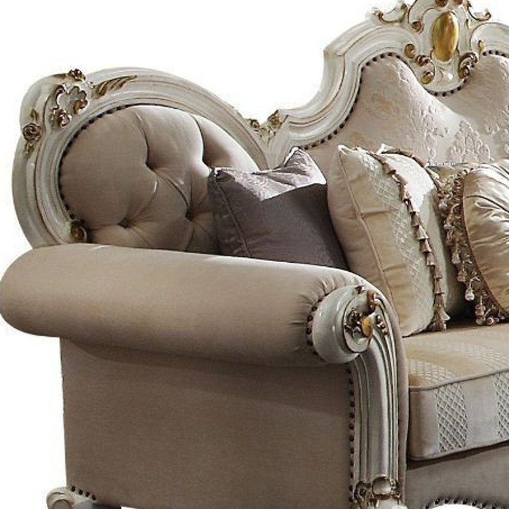 93" Pearl Velvet Sofa And Toss Pillows HomeRoots