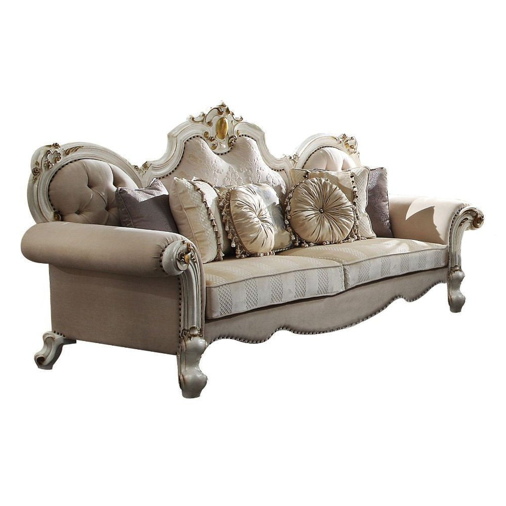 93" Pearl Velvet Sofa And Toss Pillows HomeRoots