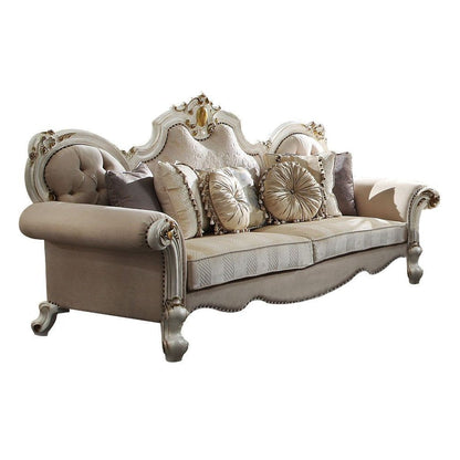 93" Pearl Velvet Sofa And Toss Pillows HomeRoots