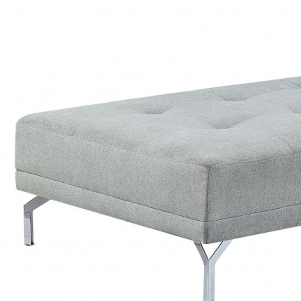 74" Gray Velvet Convertible Futon Sofa With Toss Pillow HomeRoots