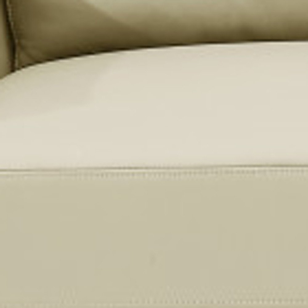 90" Beige Italian Leather Sofa With Gold Legs HomeRoots