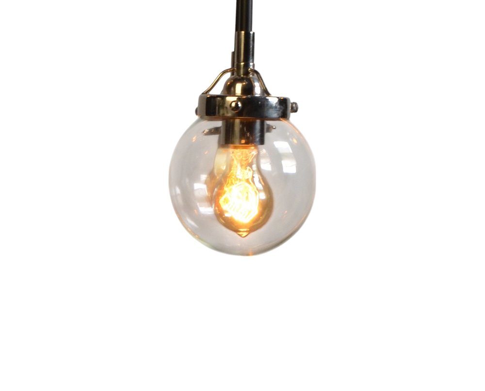Silver Sputnik Eight Light Metal and Iron Chandelier With Clear Shades — view 4