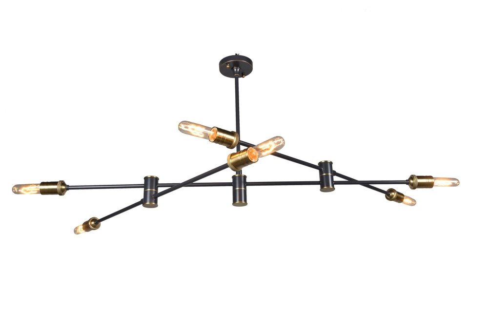 Bronze Sputnik Six Light Metal Chandelier — view 2