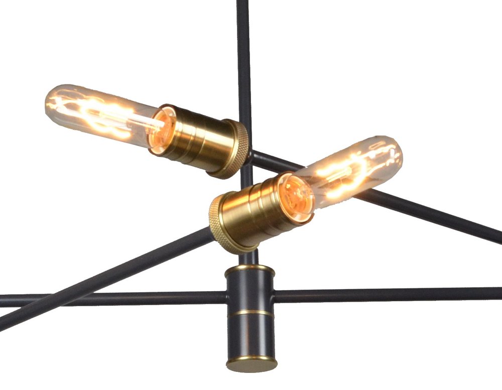 Bronze Sputnik Six Light Metal Chandelier — view 3