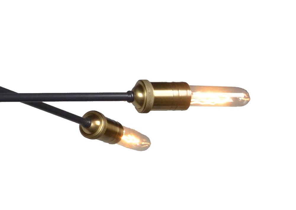 Bronze Sputnik Six Light Metal Chandelier — view 4