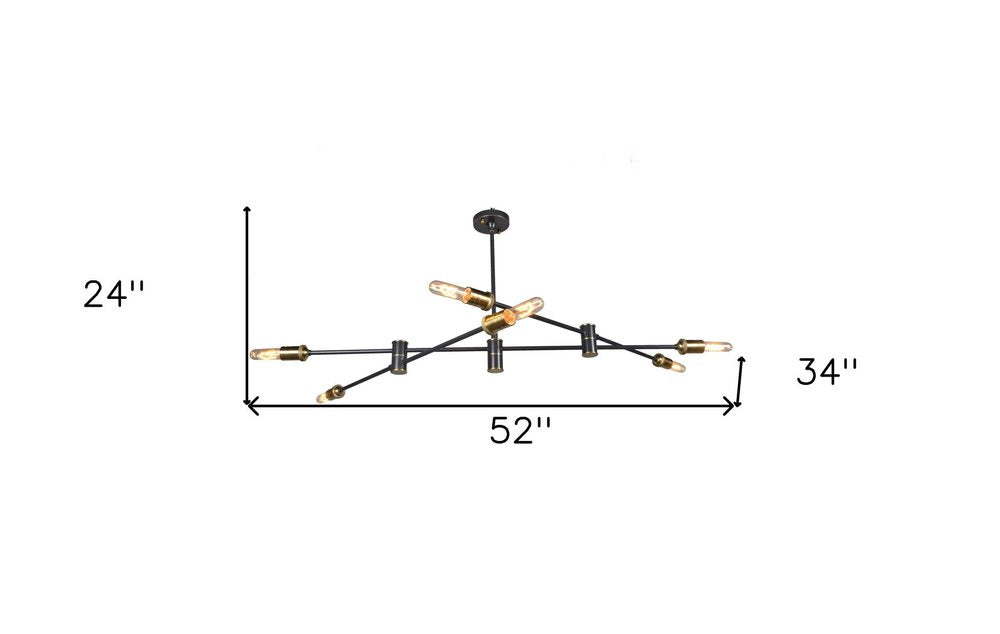 Bronze Sputnik Six Light Metal Chandelier — view 5