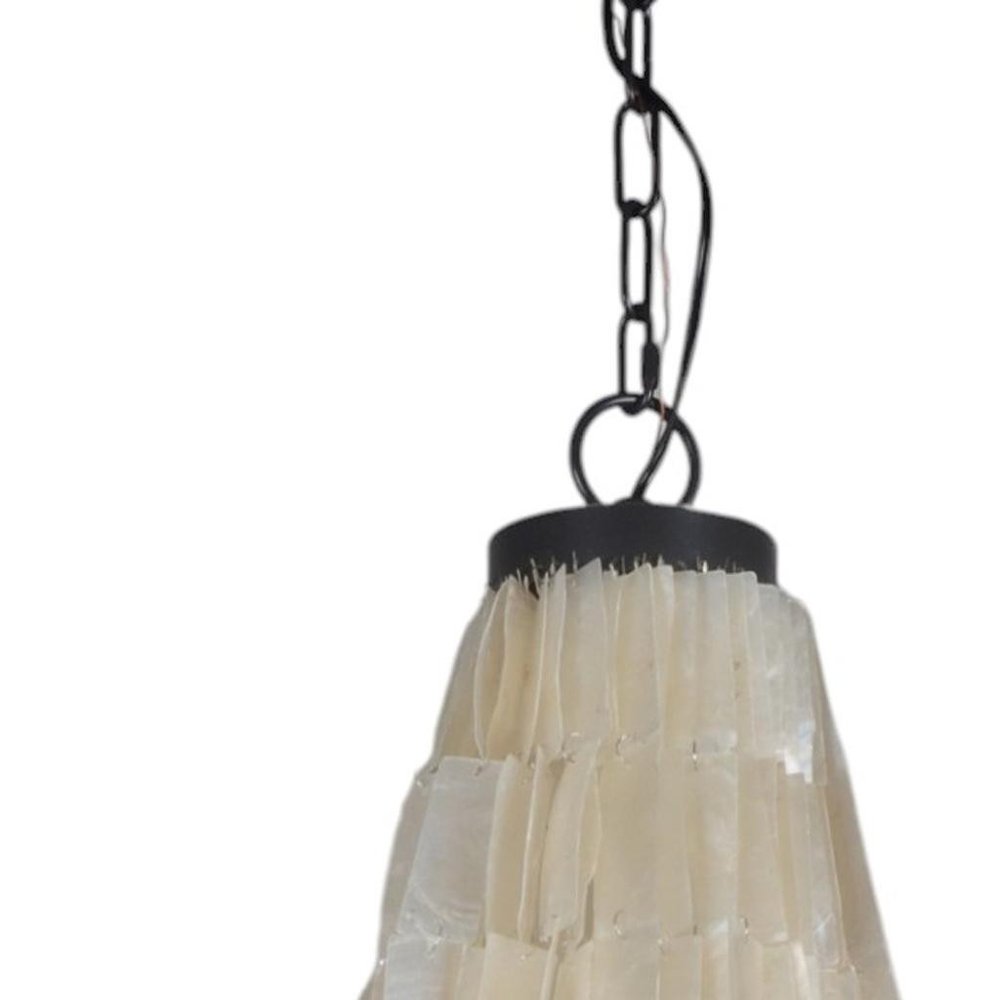 Bronze Unique Statement Three Light Metal Chandelier With White Shades — view 4