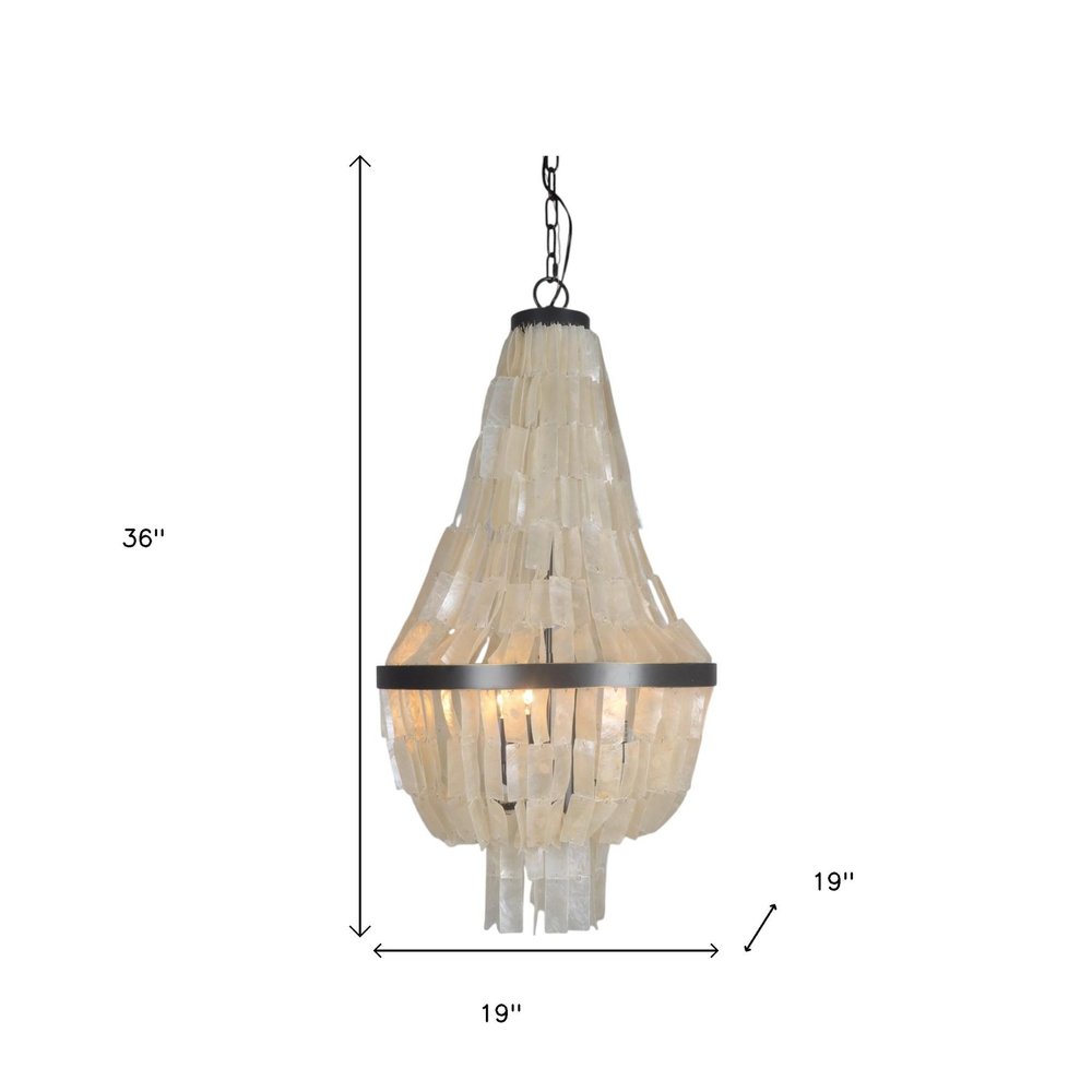 Bronze Unique Statement Three Light Metal Chandelier With White Shades — view 5