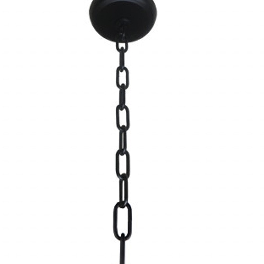 Amber Unique Statement Five Light Metal and Beveled Glass Chandelier With Amber Shades — view 4