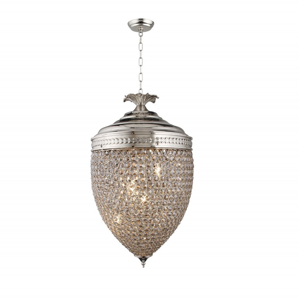 Silver And Clear Metal and Faux Crystal Bling Hanging Pendant — view 1