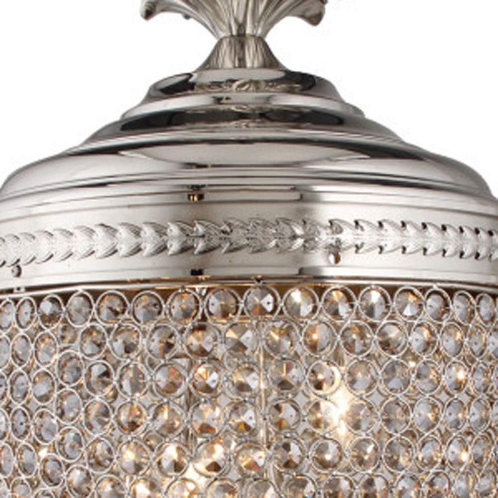 Silver And Clear Metal and Faux Crystal Bling Hanging Pendant — view 3