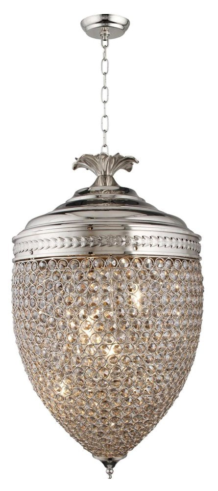 Silver And Clear Metal and Faux Crystal Bling Hanging Pendant