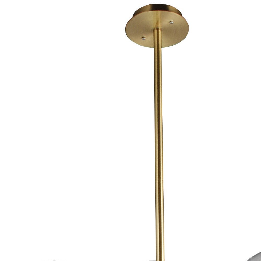 Antiqued Brass Sputnik Four Light Metal Chandelier With Clear Shades — view 4