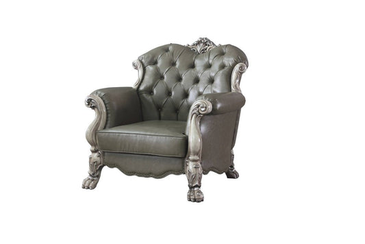 45" Champagne Faux Leather Arm Chair HomeRoots