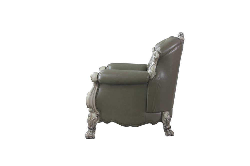 45" Champagne Faux Leather Arm Chair HomeRoots