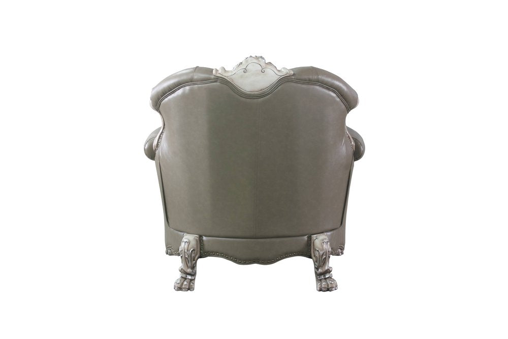 45" Champagne Faux Leather Arm Chair HomeRoots