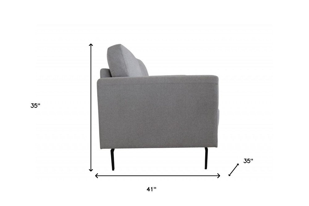 41" Light Gray and Black Linen Arm Chair HomeRoots