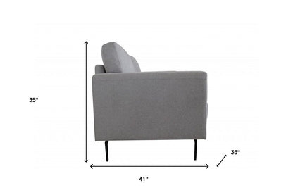 41" Light Gray and Black Linen Arm Chair HomeRoots