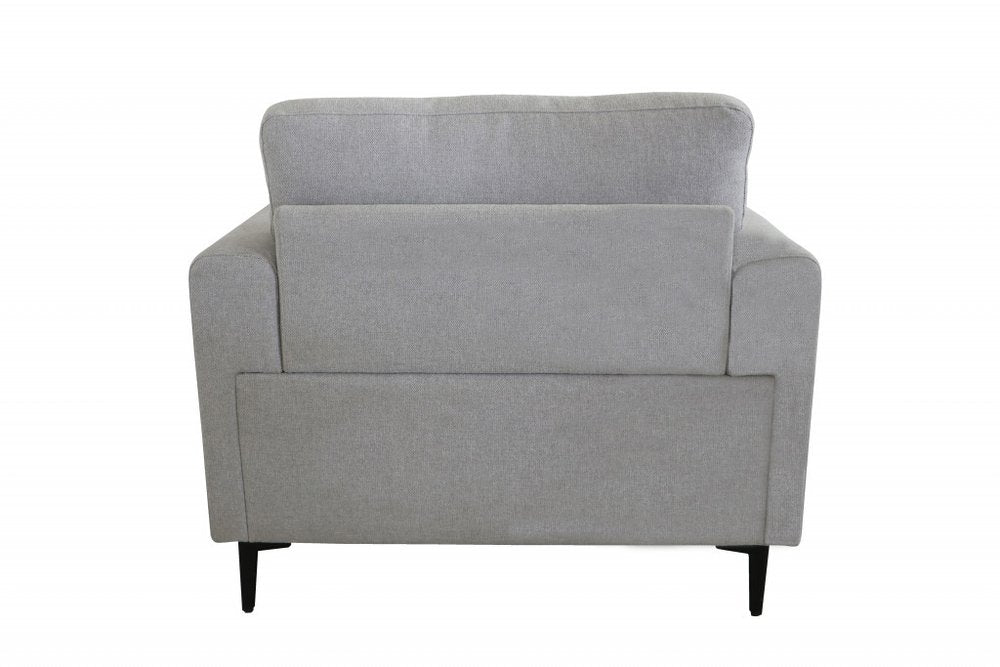 41" Light Gray and Black Linen Arm Chair HomeRoots
