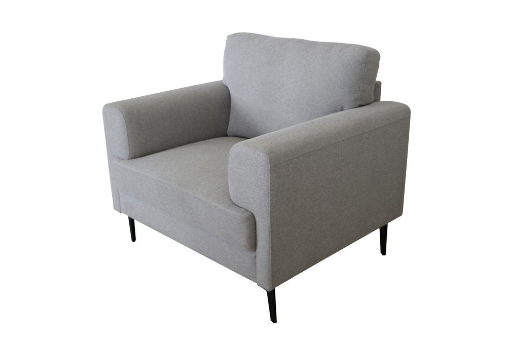 41" Light Gray and Black Linen Arm Chair HomeRoots