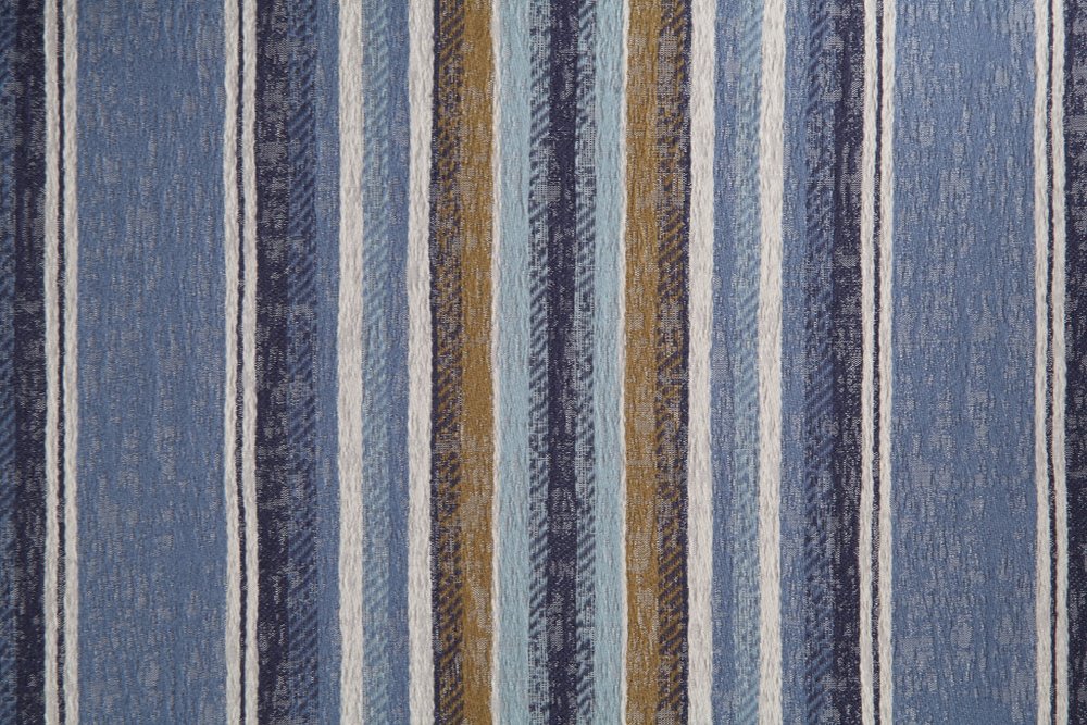 31" Blue and White Fabric Striped Wingback Chair And Toss Pillow HomeRoots