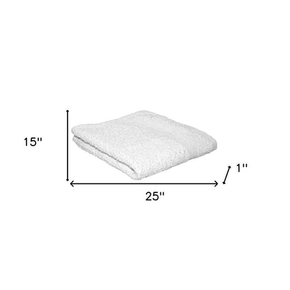 Set of Twelve White Cotton 15" X 25" Hand Towel Set HomeRoots