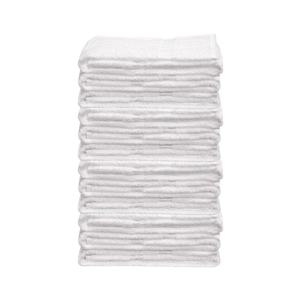 Set of Twelve White Cotton 15" X 25" Hand Towel Set HomeRoots
