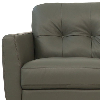 83" Green Leather Sofa With Black Legs HomeRoots