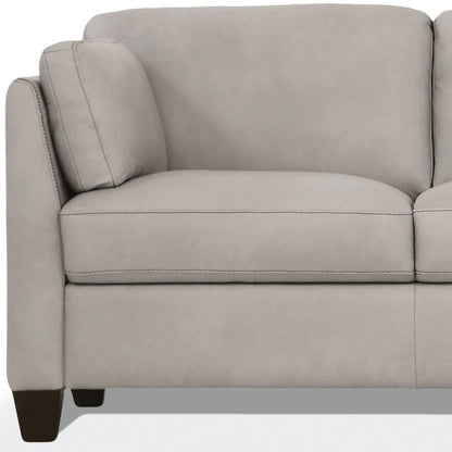 81" Light Gray Leather Sofa With Black Legs