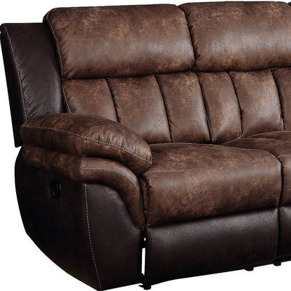 91" Espresso Microfiber Reclining Sofa With Black Legs HomeRoots