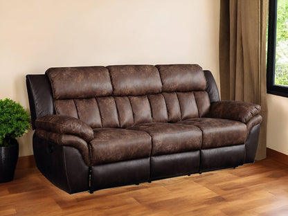 91" Espresso Microfiber Reclining Sofa With Black Legs HomeRoots