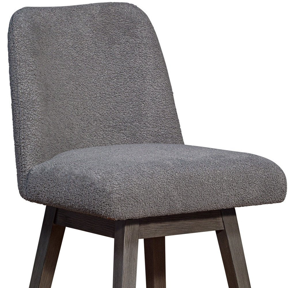 26" Gray Solid Wood Counter Height Swivel Bar Chair HomeRoots