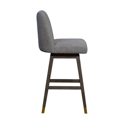 30" Gray Solid Wood Bar Height Swivel Bar Chair HomeRoots