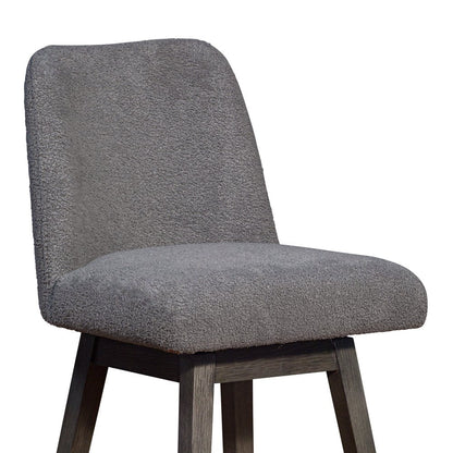 30" Gray Solid Wood Bar Height Swivel Bar Chair HomeRoots