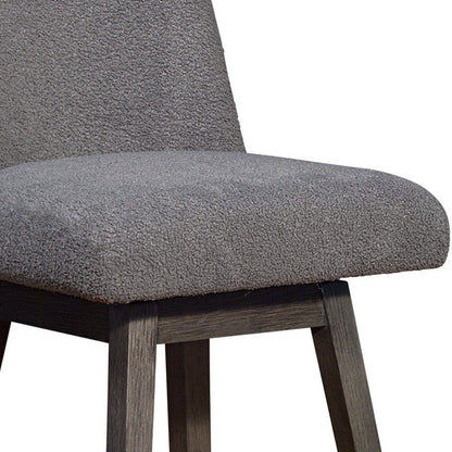 30" Gray Solid Wood Bar Height Swivel Bar Chair HomeRoots