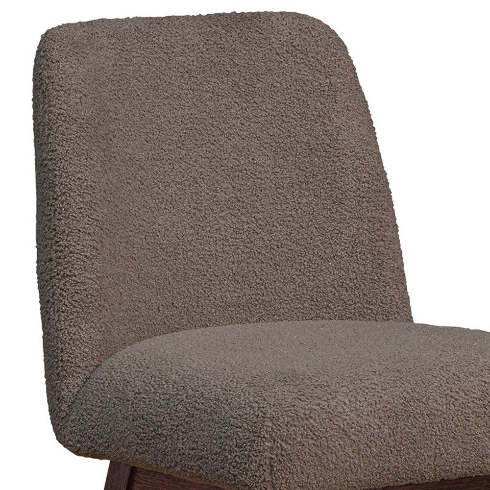 26" Taupe And Brown Fabric And Solid Wood Counter Height Swivel Bar Chair HomeRoots