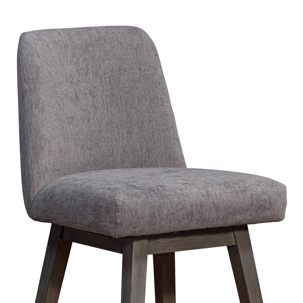 26" Taupe and Gray Solid Wood Counter Height Swivel Bar Chair HomeRoots