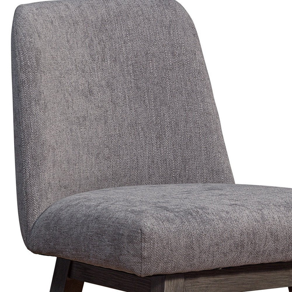 26" Taupe And Gray Fabric And Solid Wood Counter Height Swivel Bar Chair HomeRoots