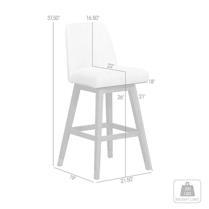 Beige And Brown Solid Wood Swivel Counter Height Bar Chair HomeRoots