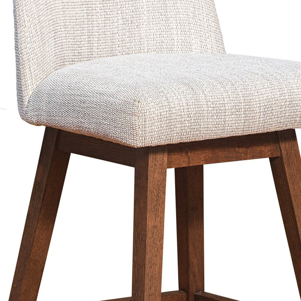 30" Beige And Brown Solid Wood Bar Height Swivel Bar Chair HomeRoots