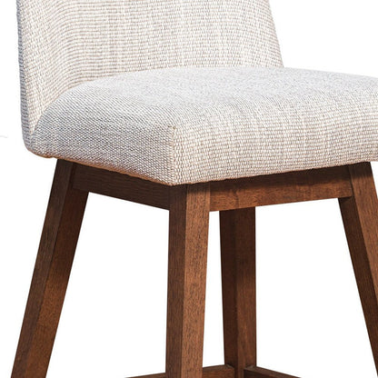 30" Beige And Brown Solid Wood Bar Height Swivel Bar Chair HomeRoots