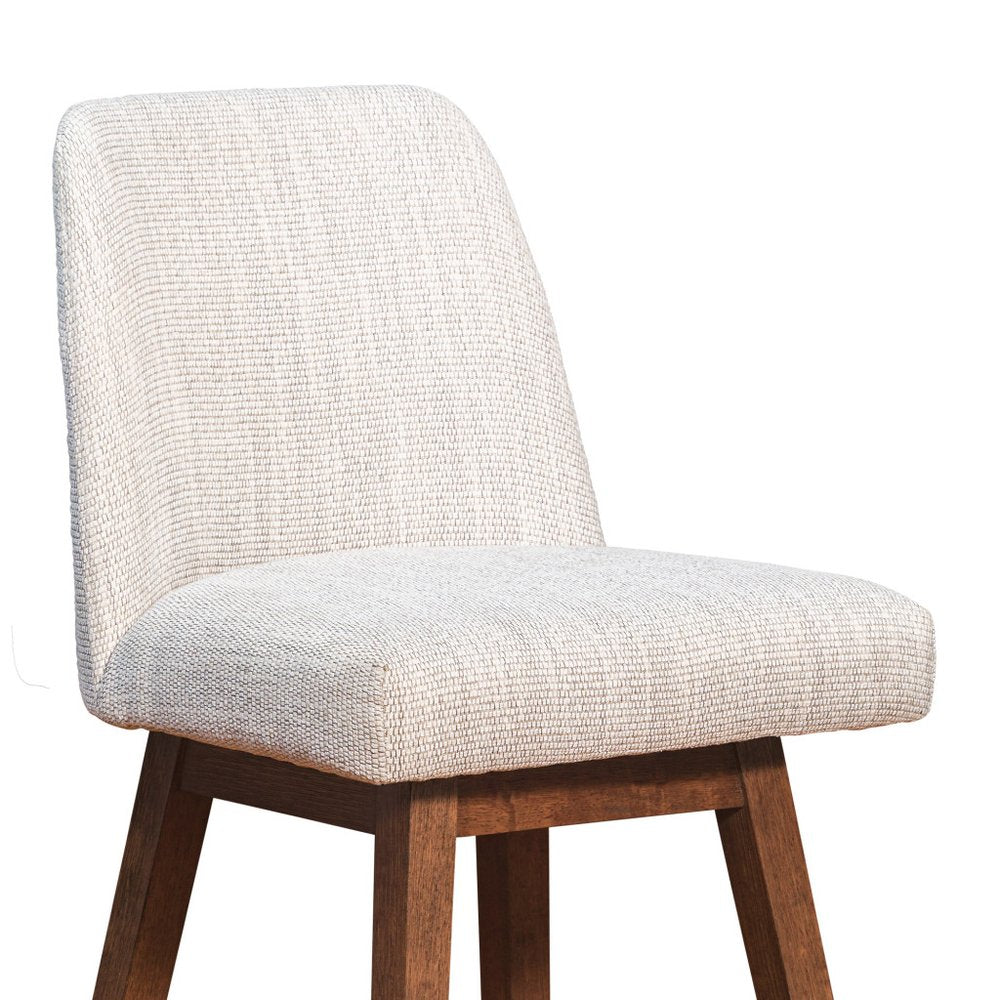 30" Beige And Brown Solid Wood Bar Height Swivel Bar Chair HomeRoots